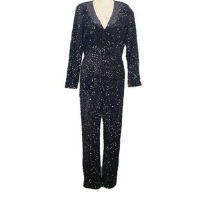 Elegant Black Sequin Jumpsuit